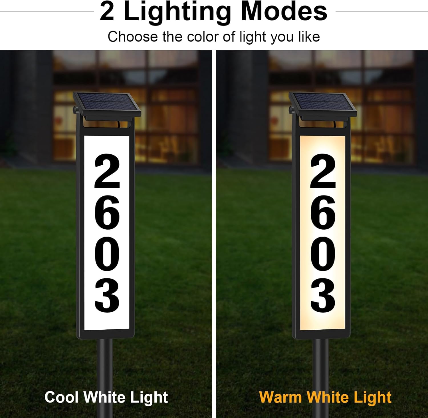 Elegant Solar Address Sign for Homes