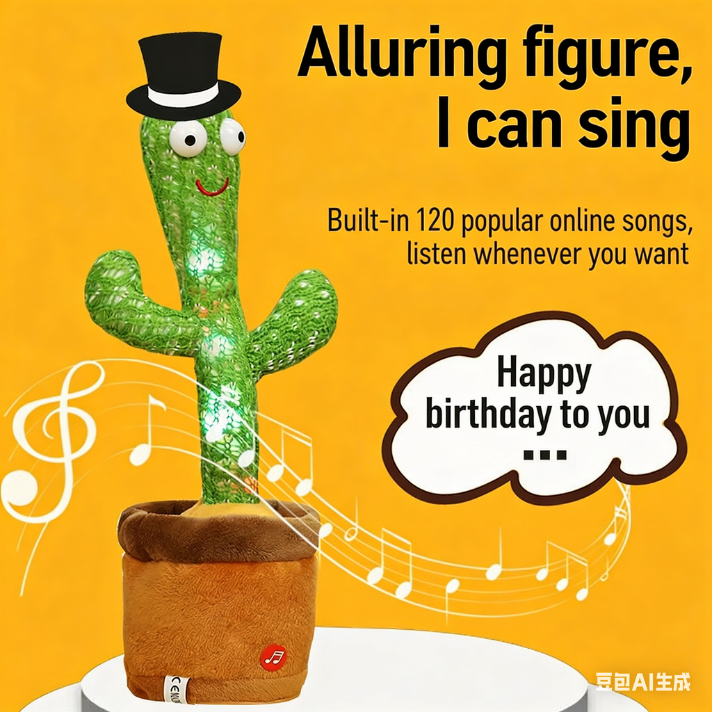Dancing cactus pet toy