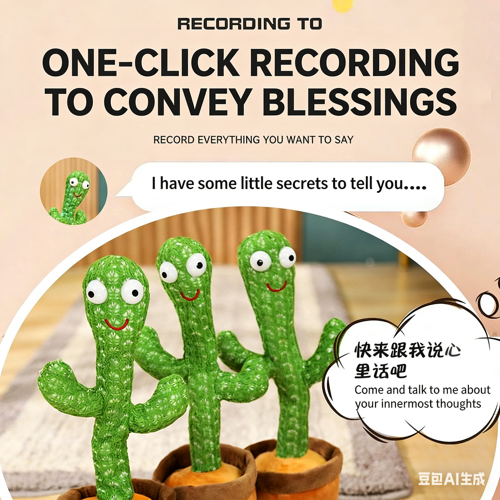 Dancing cactus pet toy