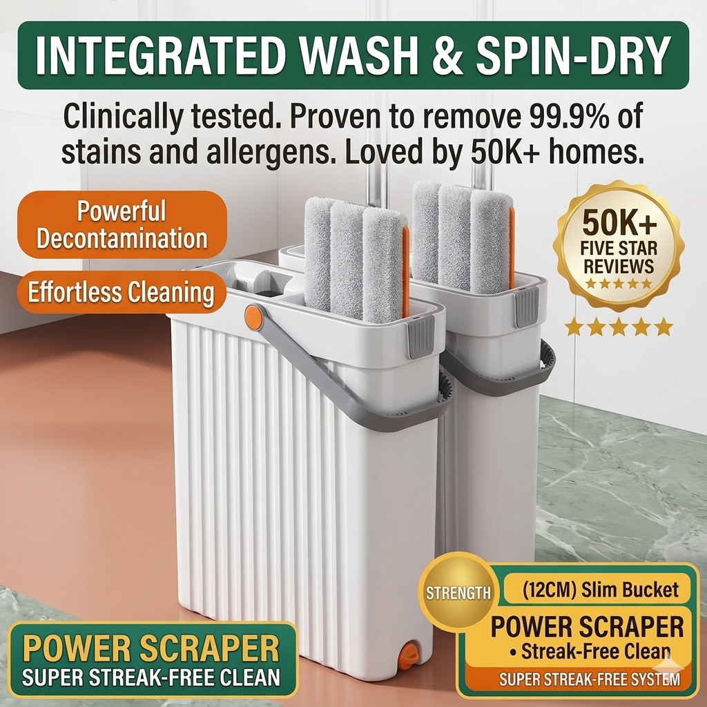 Hand free squeeze mop