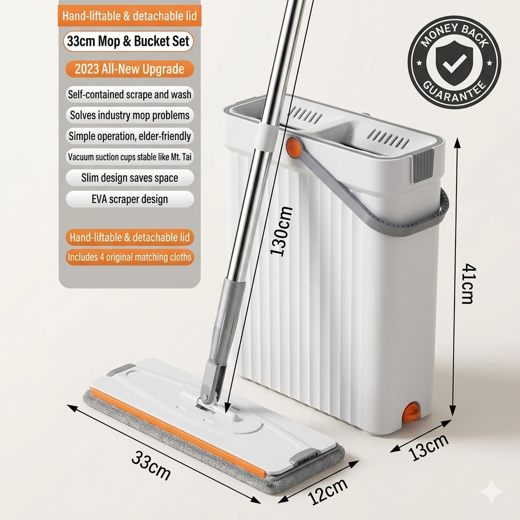 Hand free squeeze mop