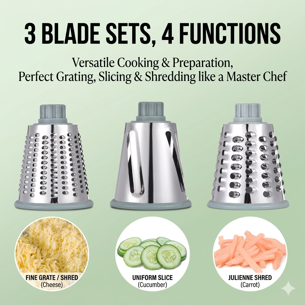 multi-function rotary grater