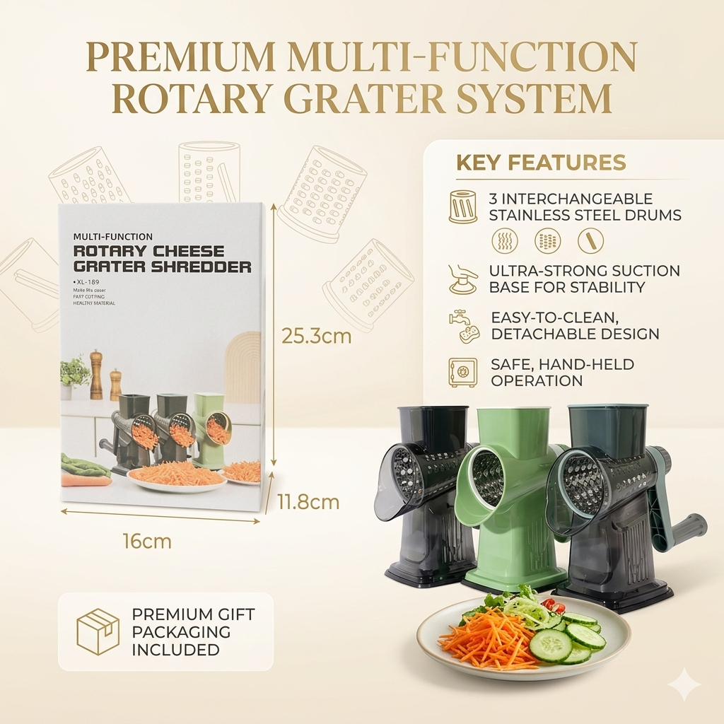 multi-function rotary grater