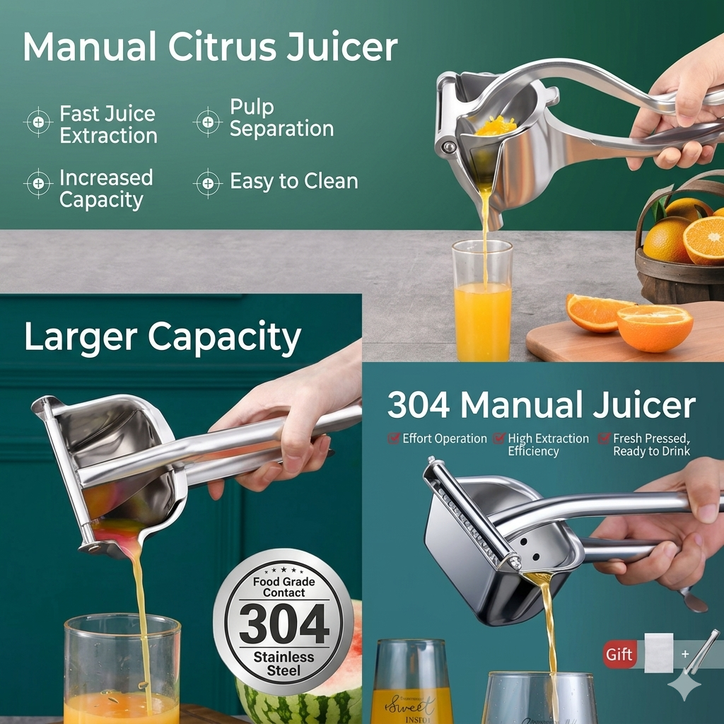 Portable Multifunction Manual Fruit Juicer